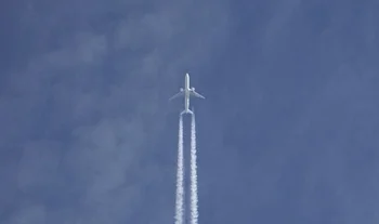 a plane against a blue sky