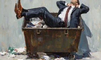 A banker in a bin