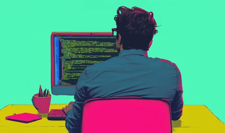 A developer coding in Rust