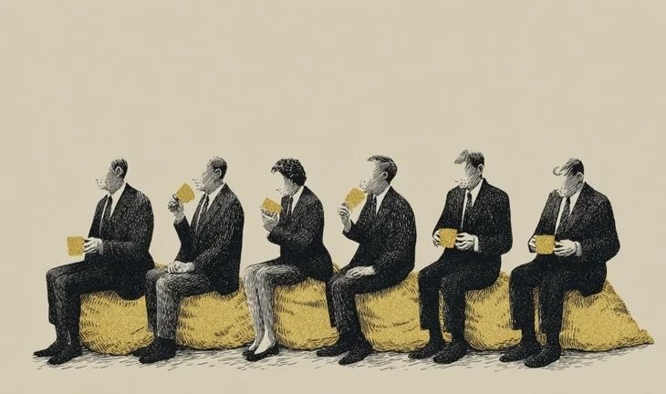 a row of rich bankers 