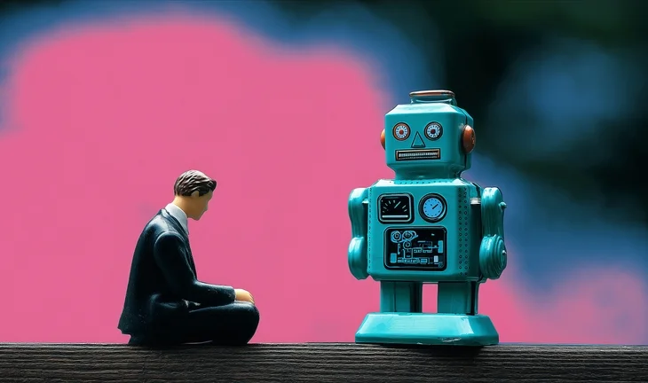 Quant looking at robot