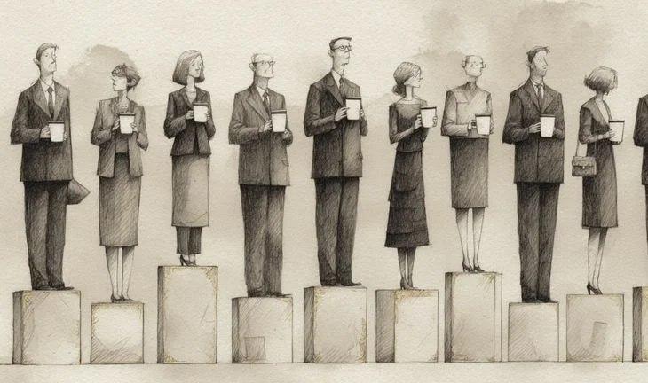 people on pedestals 