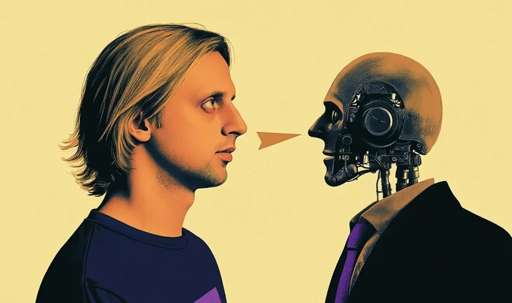 Revolut CEO Nik Storonsky and an AI robot