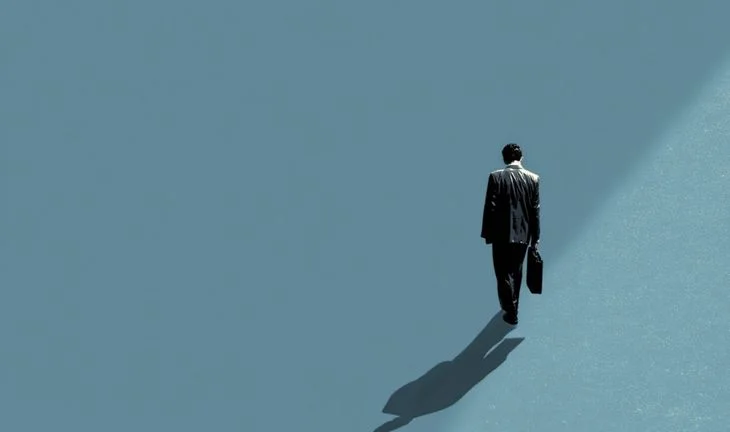 a man walking away 