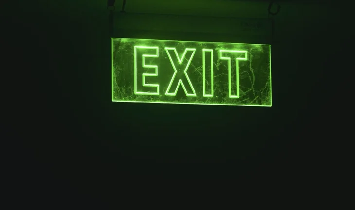a green exit sign