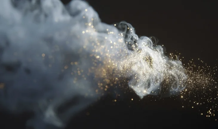 a puff of smoke with glitter