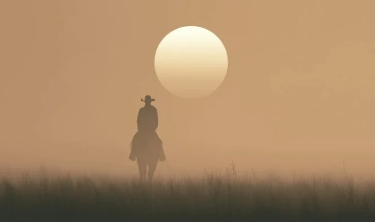 a cowboy and the sun